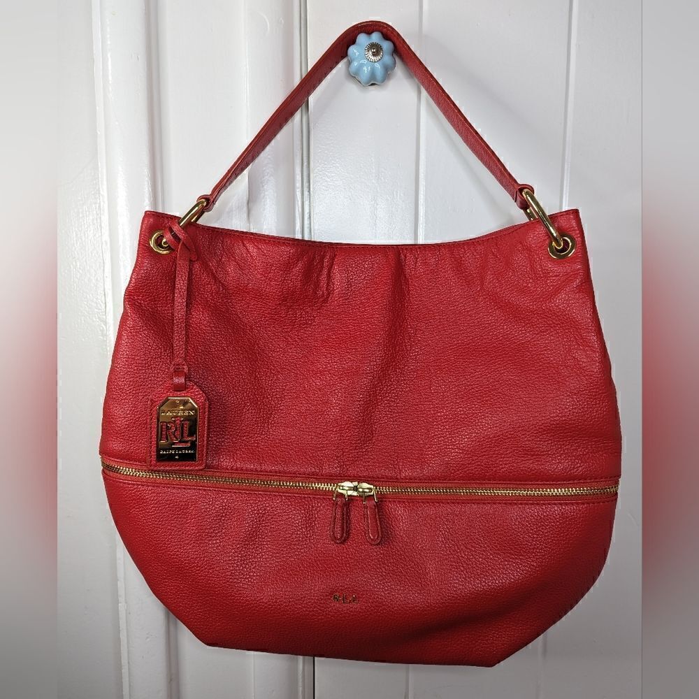 Ralph Lauren Leather Bag Academia 90s Y2K Countryside Chic Preppy Tomato Girl